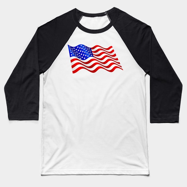 American flag Baseball T-Shirt by gold package